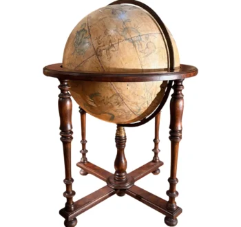 Globo Celeste Italiano del XIX Secolo su Base in Legno Tornito