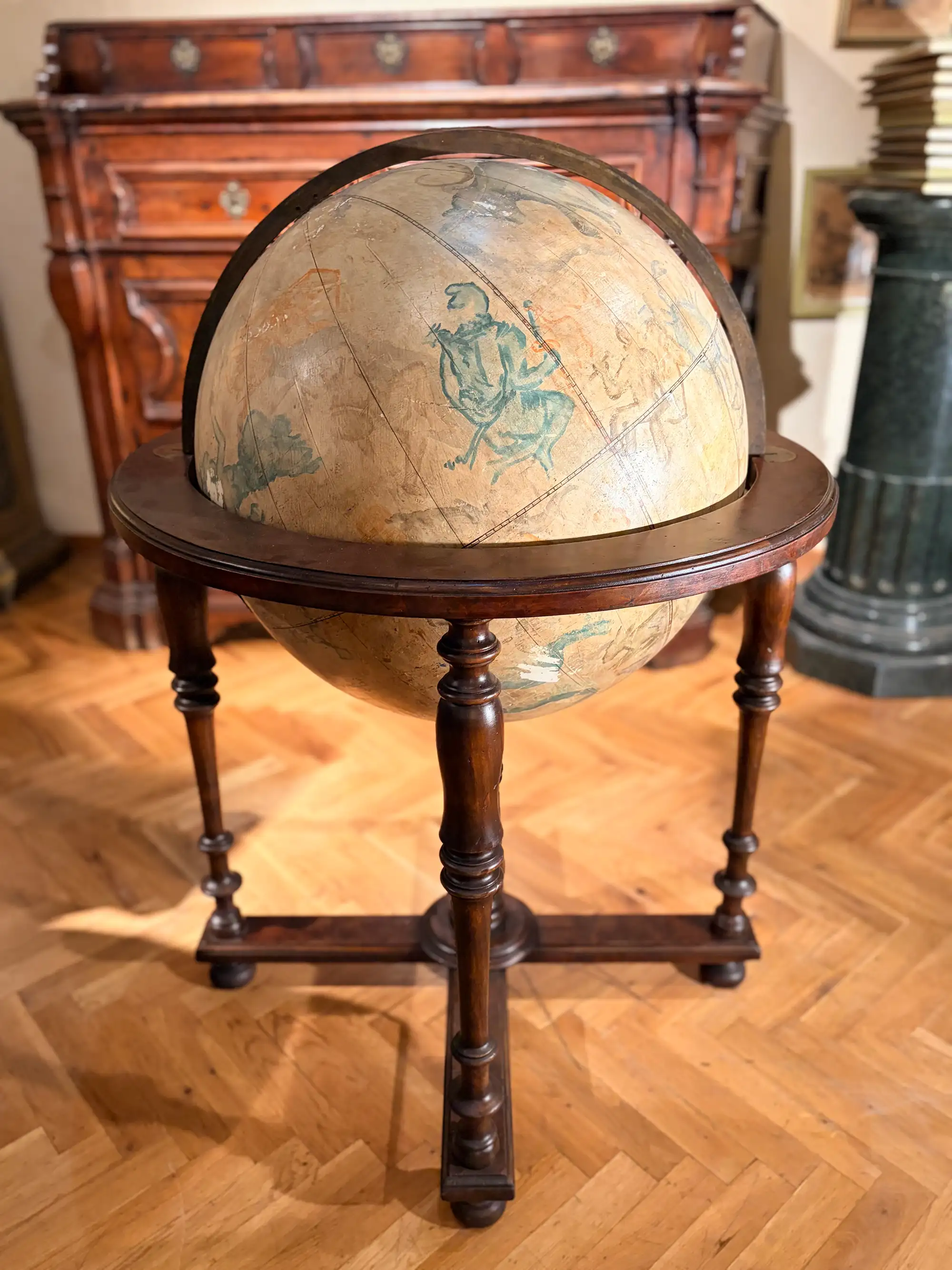 Globo Celeste Italiano del XIX Secolo su Base in Legno Tornito - immagine 13