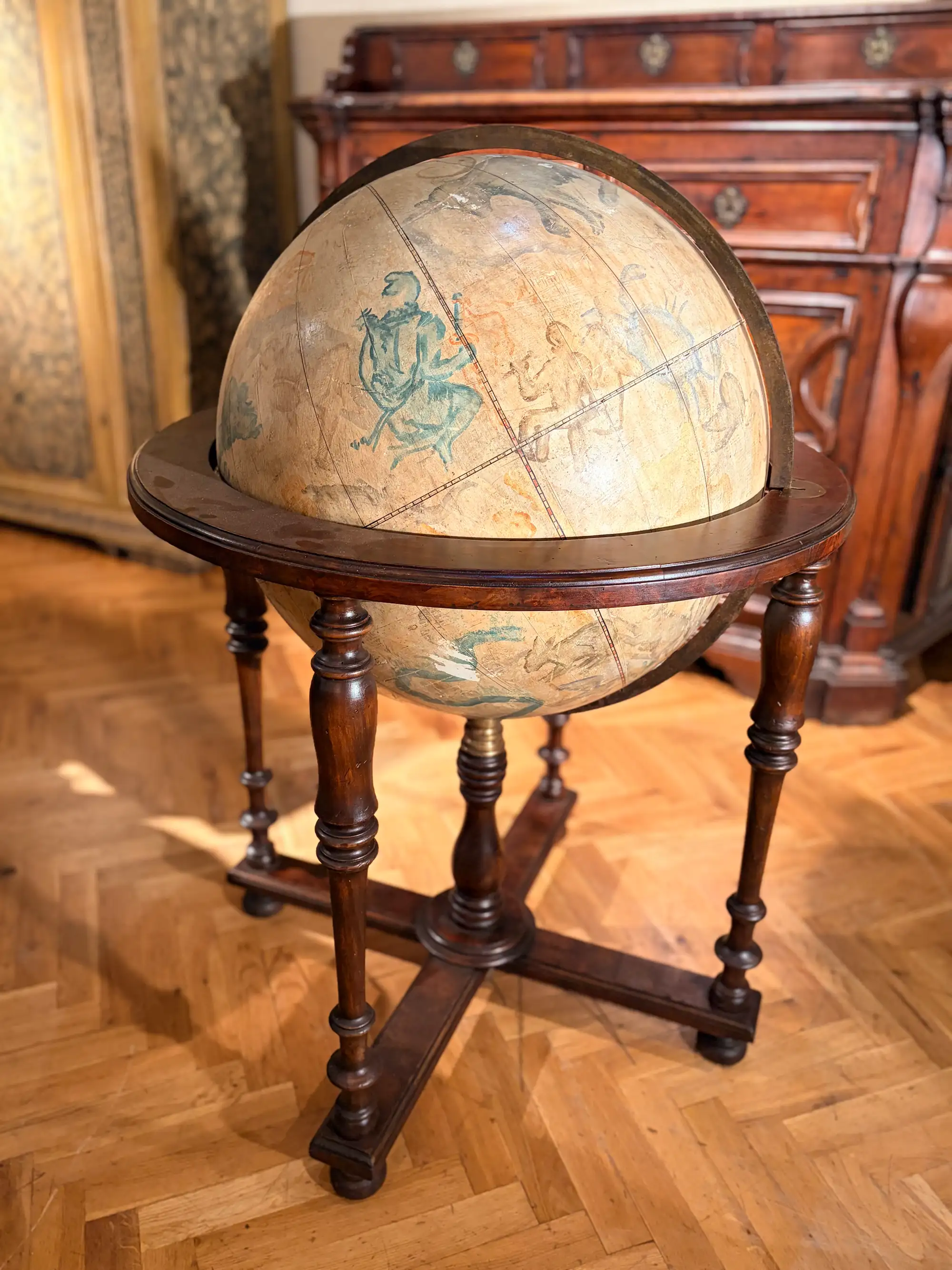 Globo Celeste Italiano del XIX Secolo su Base in Legno Tornito - immagine 14