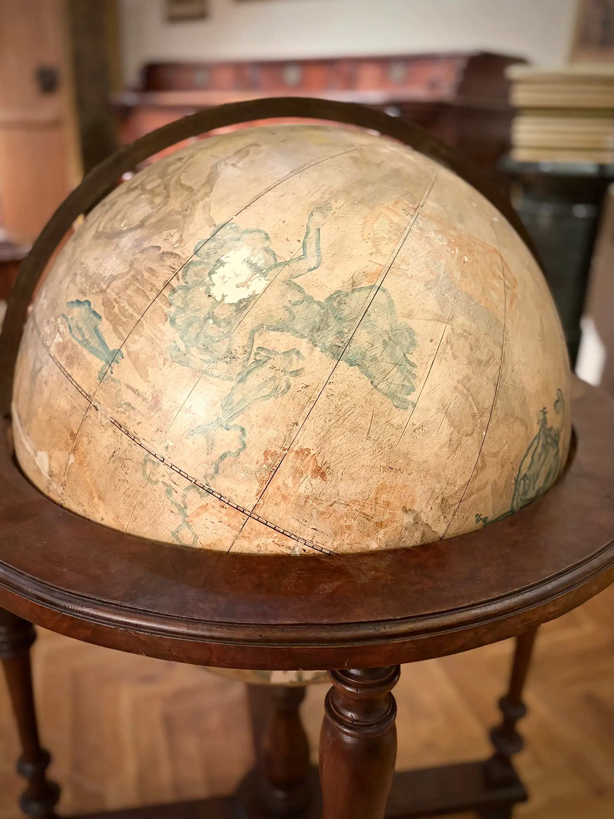 Globo Celeste Italiano del XIX Secolo su Base in Legno Tornito - immagine 3