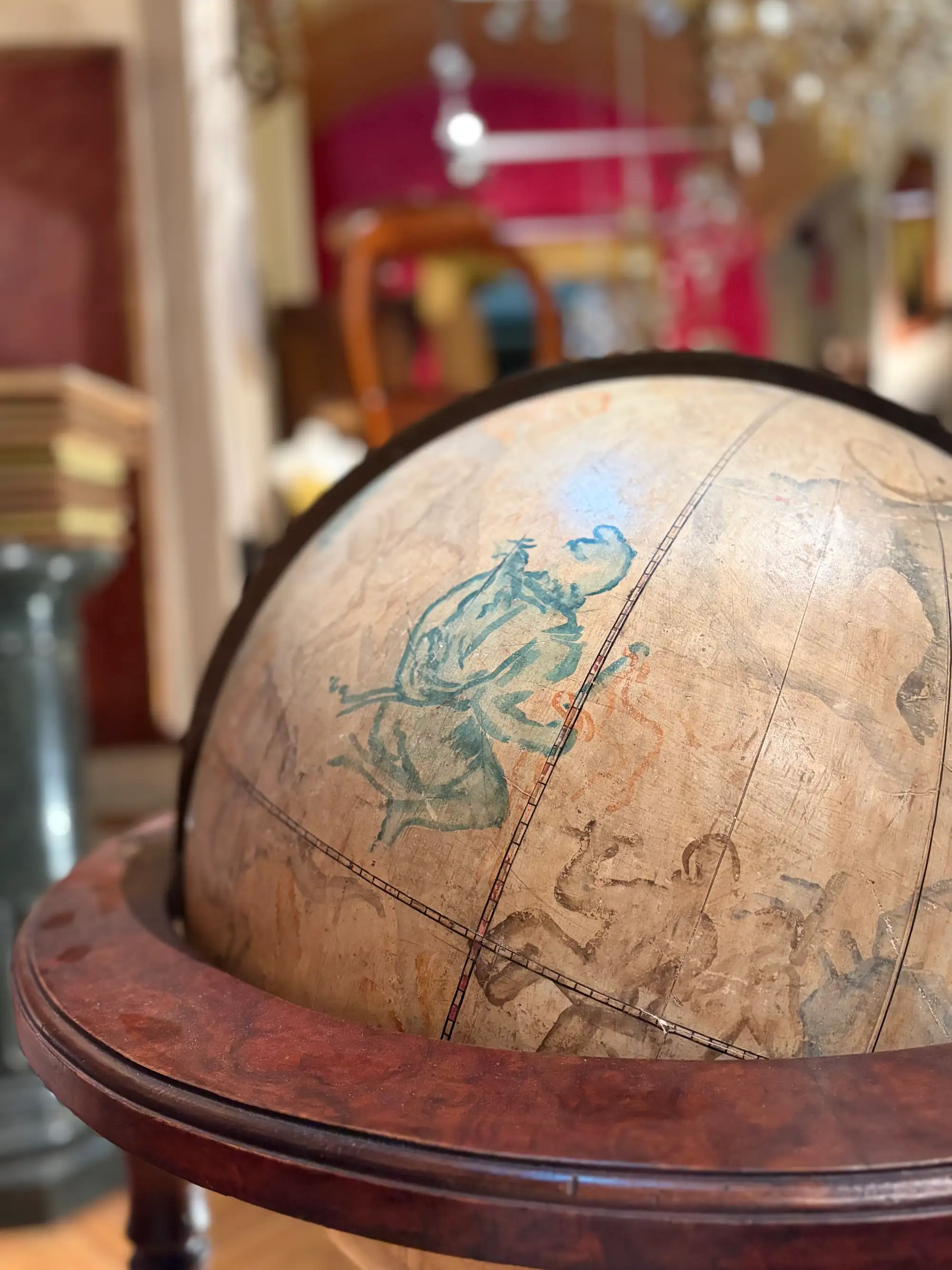 Globo Celeste Italiano del XIX Secolo su Base in Legno Tornito - immagine 5