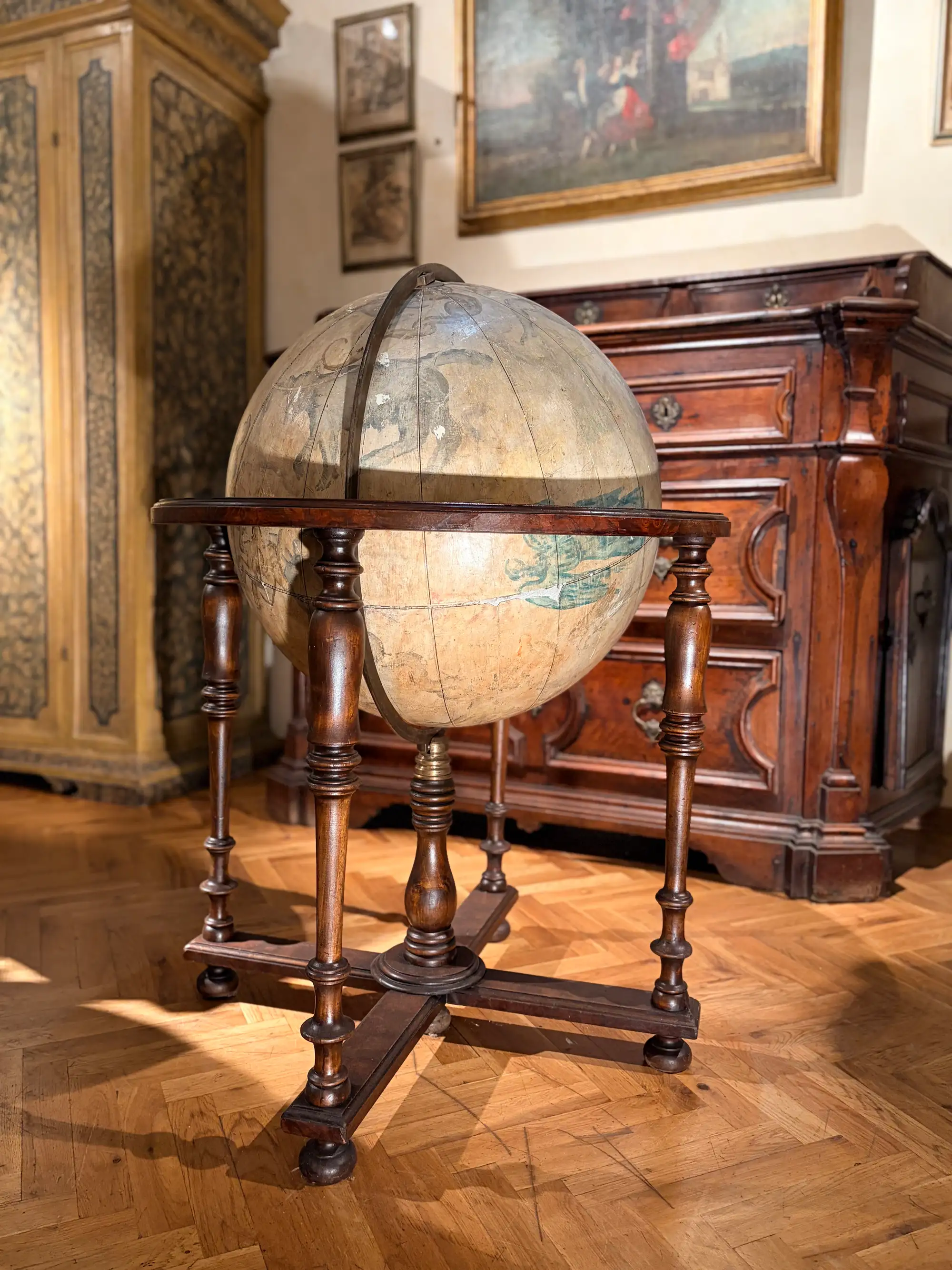 Globo Celeste Italiano del XIX Secolo su Base in Legno Tornito - immagine 6