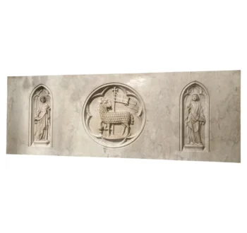19th-Century Italian Gothic Revival Carrara Marble Relief Architectural Panel