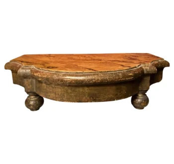 Base Espositiva Italiana del XIX Secolo, Legno Dorato e Laccato con Piano in Finto Marmo