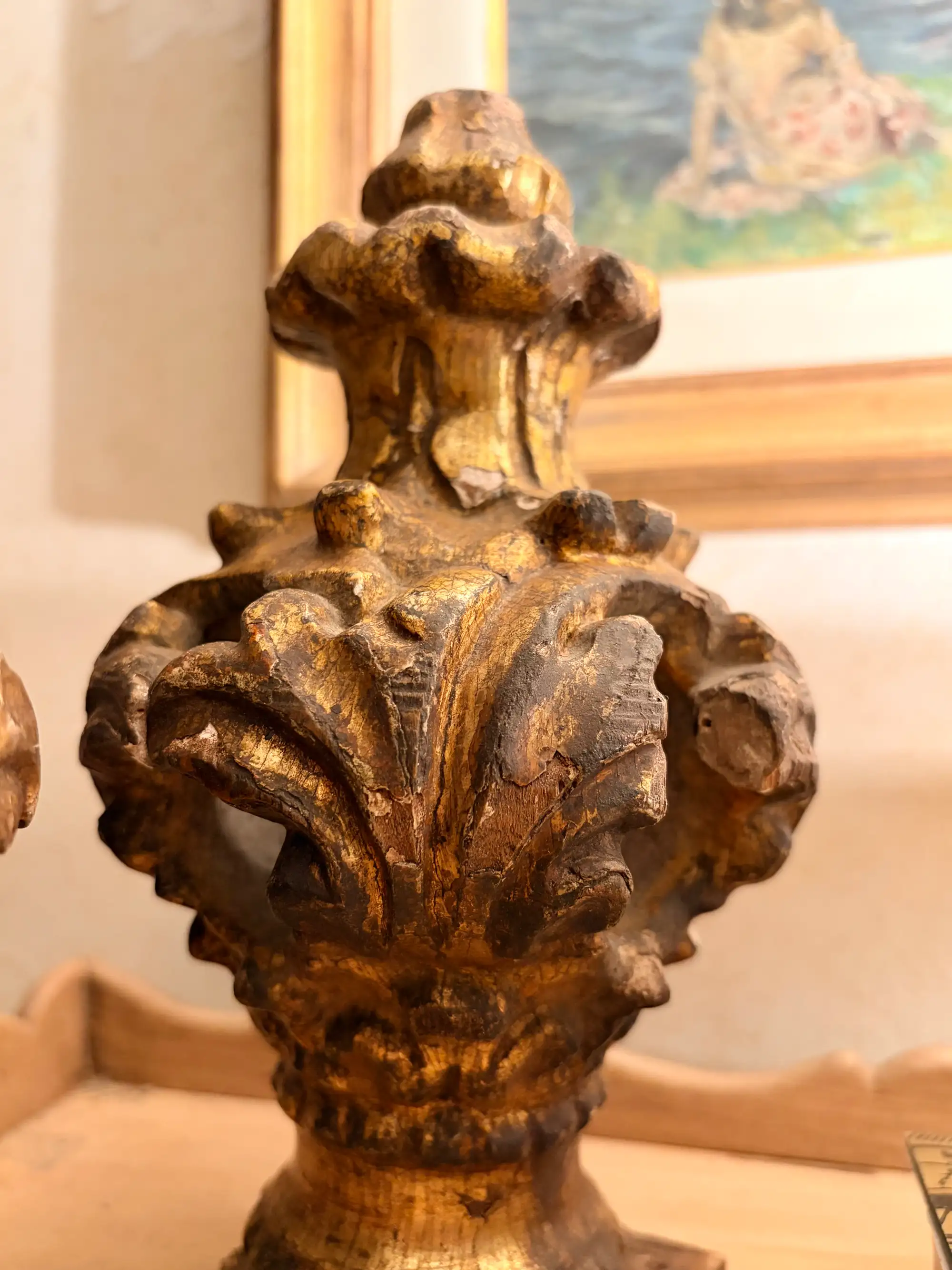 Coppia di Pinnacoli in Legno Intagliato e Dorato, Epoca Luigi XV, XVIII Secolo - immagine 5
