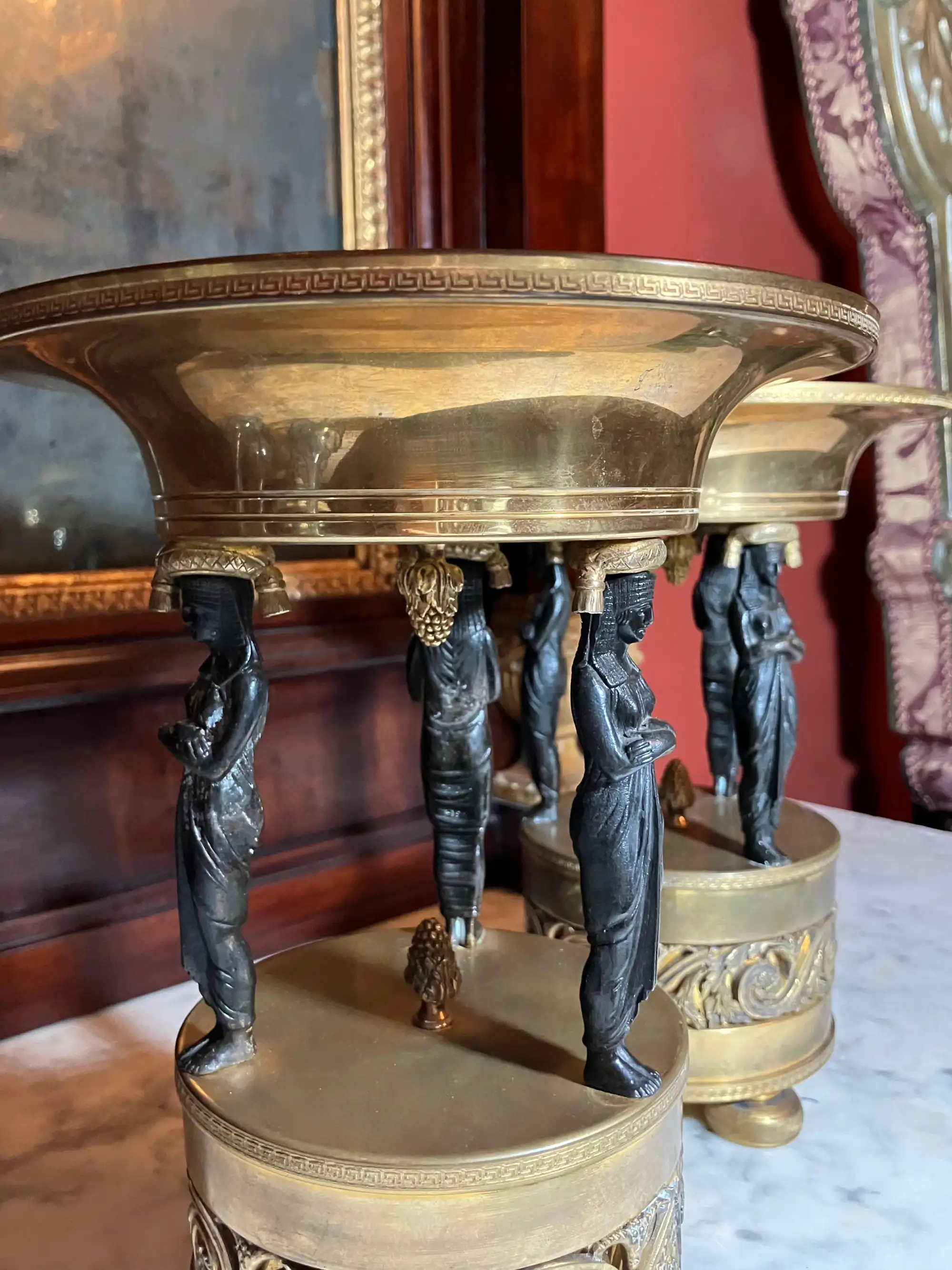 Coppia di Tazze in Bronzo e Ottone del Periodo Impero, XIX Secolo - immagine 7