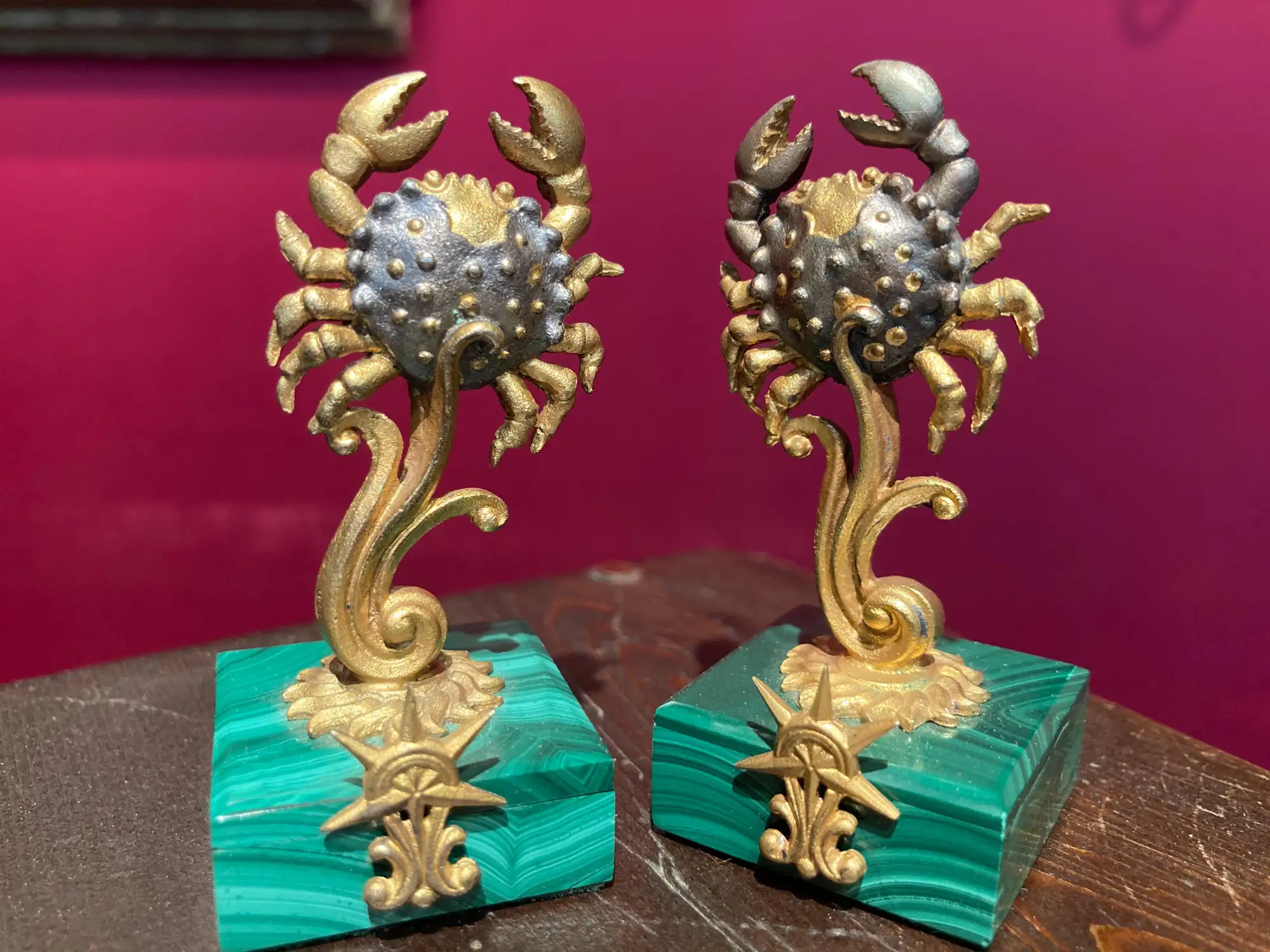 Set di Quattro Portabiglietti da Visita con Segni dello Zodiaco in Argento 800 Dorato con Malachite - immagine 11
